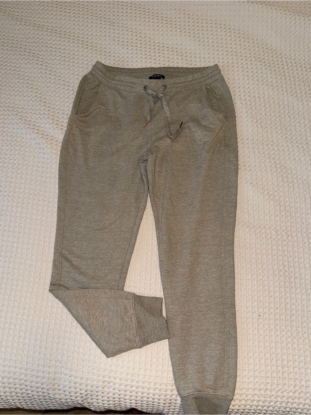 Amisu Light Green Drawstring Jogger Pants